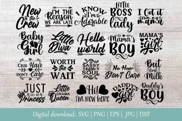 Baby Quote Bundle: Graphics for Crafts & Brand Storytelling