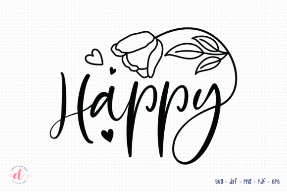 Happy Wildflower SVG Graphics for Crafts & Content