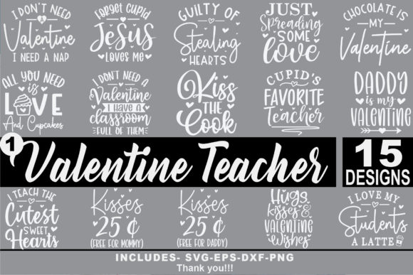 Valentine Teacher SVG Bundle: Graphics for Crafts